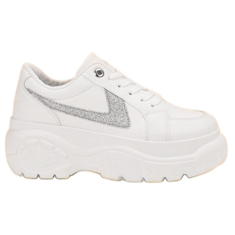 SHELOVET Bijele tenisice na platformi bijela