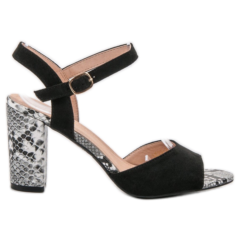 Vinceza Sandale sa zmijskim printom crno