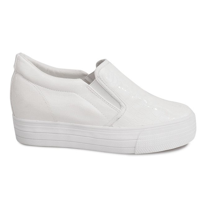 Lakirane tenisice na klin KB-125 bijele bijela