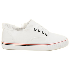 SHELOVET Bijele tenisice od tekstila bijela