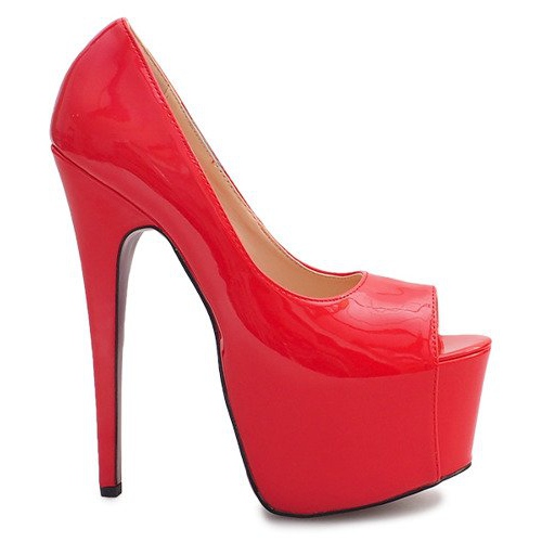 Visoko lakirane igle na crvenoj platformi D913 crvena