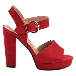 SHELOVET Crvene sandale na platformi crvena