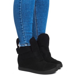 Tenisice na klin s čičkom 1703 Crna