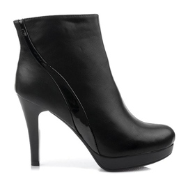 Čizme na patentni zatvarač visoke pete 1301-98 crne crna