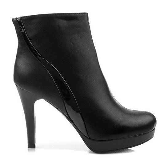 Čizme na patentni zatvarač visoke pete 1301-98 crne crno