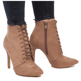 Čizme na visoku petu LB-229 Khaki ružičasta