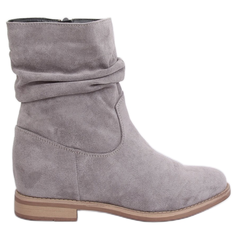 Sive čizme na skrivenoj klinastoj peti NC838 Siva