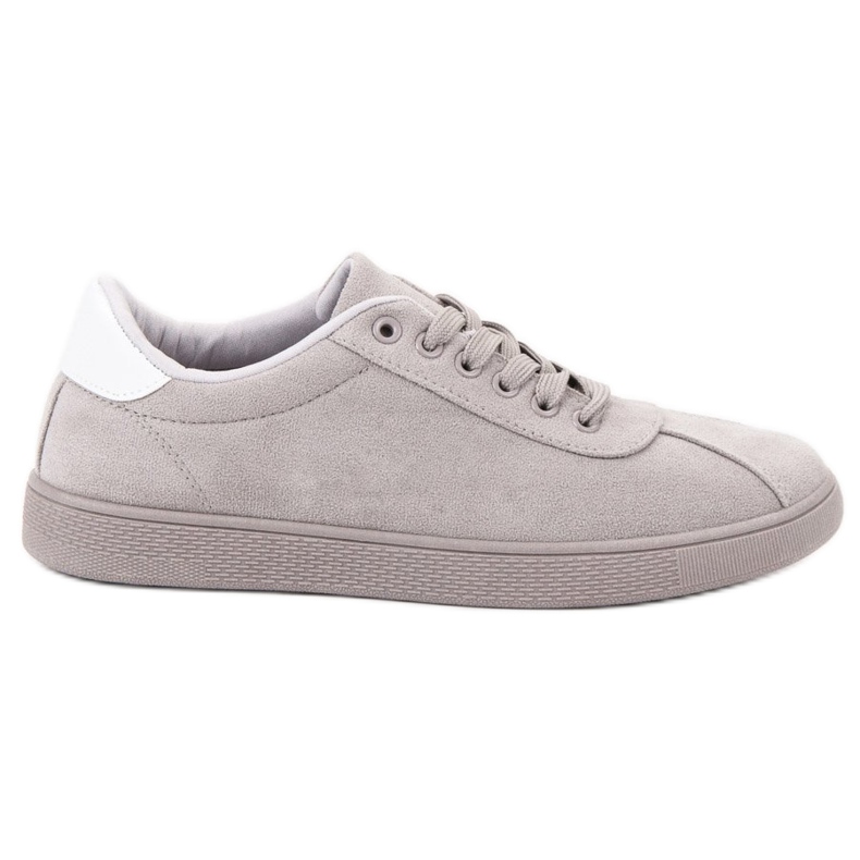 Ideal Shoes Sive cipele na vezanje siva