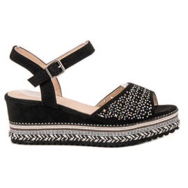 Groto Gogo Sandale od antilopa s kubnim cirkonijem crna