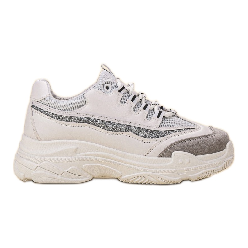 SHELOVET Tenisice sa sjajem bijela siva