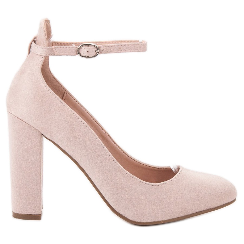 Ideal Shoes Pumpe pričvršćene kopčom smeđa