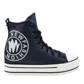 Tamnoplave tenisice na klin W09 tamnoplava