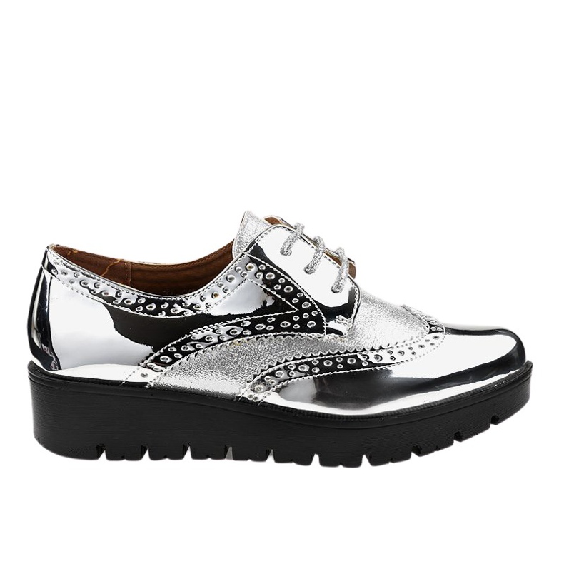 Srebrne cipele na vezanje TL-60 siva