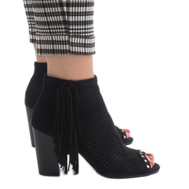 Crne ažurne boho čizme AF-9 crna