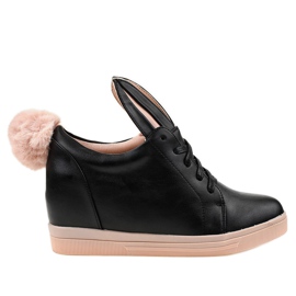 Crne tenisice na zečicama na klin H6210 crno