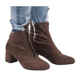 Čizme od Khaki antilopa s patentnim zatvaračem FOZ-01 višebojan zelena