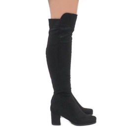 Crne čizme od antilopa na stupu H306 crna