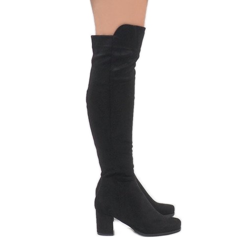 Crne čizme od antilopa na stupu H306 crno