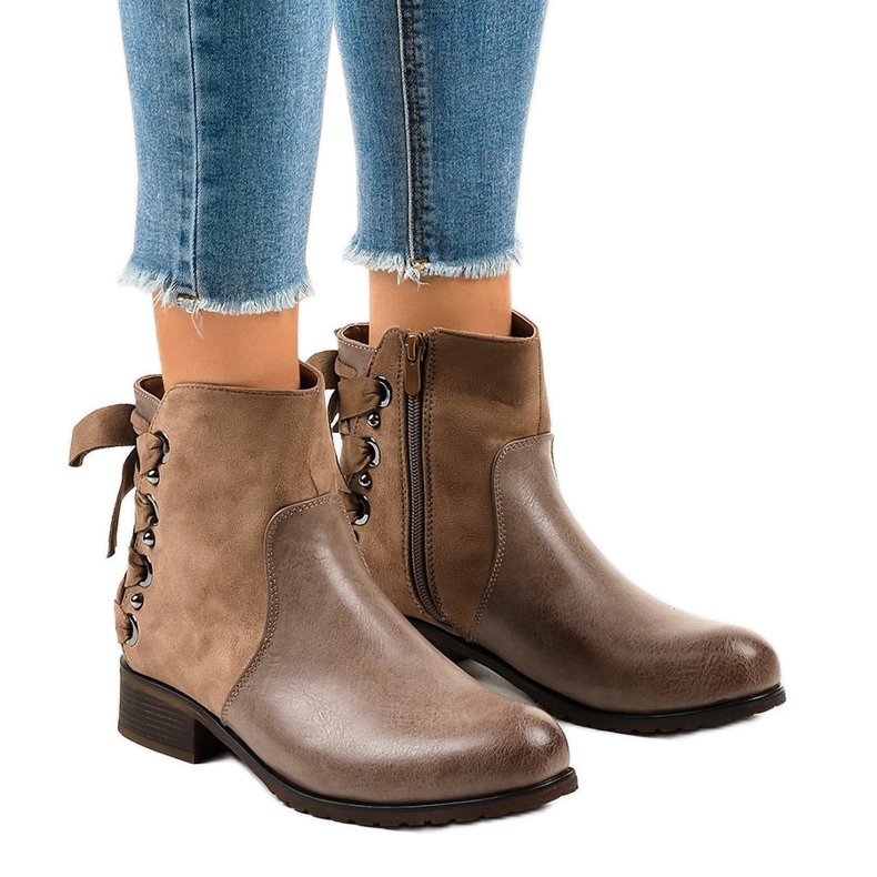 Izolirane čizme od haki antilopa C562 raznobojna zelena