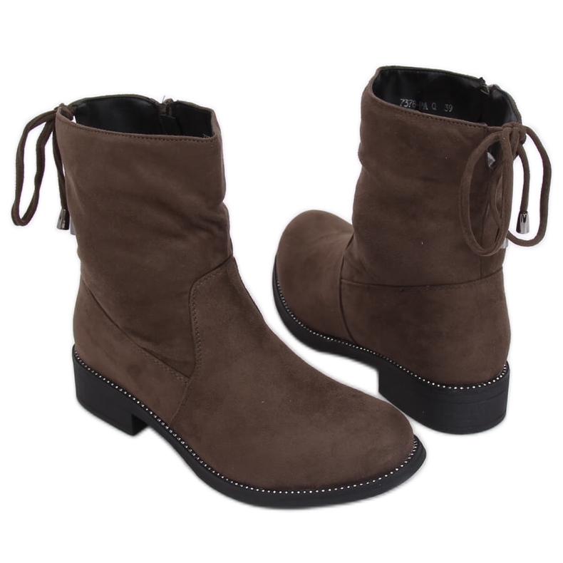 Zelene ženske čizme u kaki boji 7378-PA Zelene