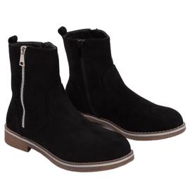 Crne ženske ravne čizme 0-255 Crne crna