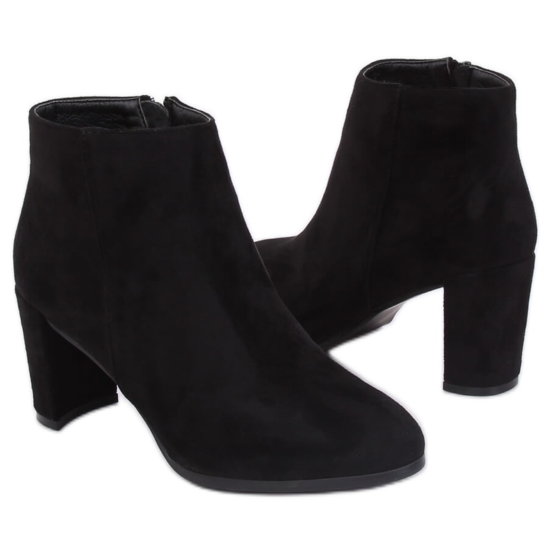 Klasične crne čizme na visoku petu A6801 Crna crno