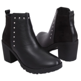 Čizme na stabilnoj peti crne Y8163 Crne crna