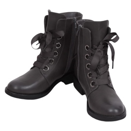 Sive čizme na vezanje sive ZX2805 Siva