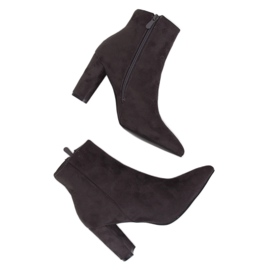 Sive čizme s visokim potpeticama NS039P Siva