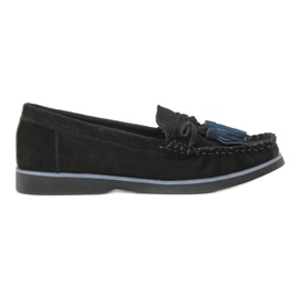 Filippo Kožne mokasine s resama crna