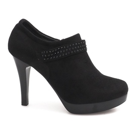 Elegantne čizme na visoku petu 9214-1 crne crno