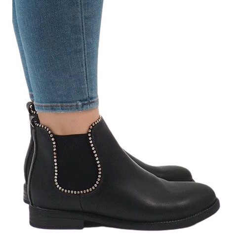 Crne izolirane čizme s elastičnom trakom 1003-PA crno