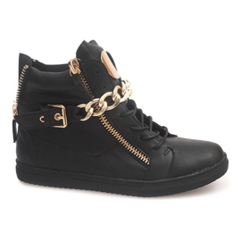 Visoke tenisice s patentnim zatvaračem 3346 Crna žuta boja