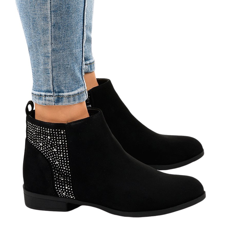 Crne čizme od antilopa L1211 crno