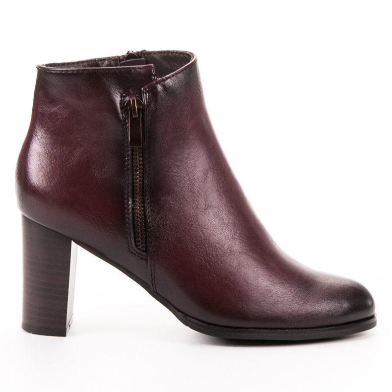 W. Potocki Burgundske gležnjače s visokom potpeticom crvena