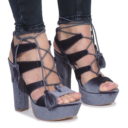 Sive sandale na veluru One Love siva