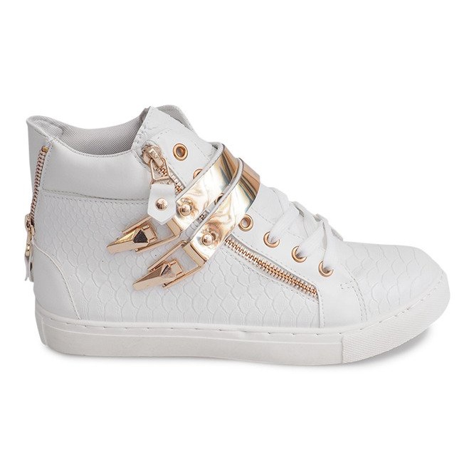 Visoke tenisice s patentnim zatvaračem 1525-2 bijele boje bijela