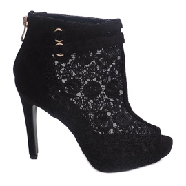 Sandale na visoku petu 8709 Crna