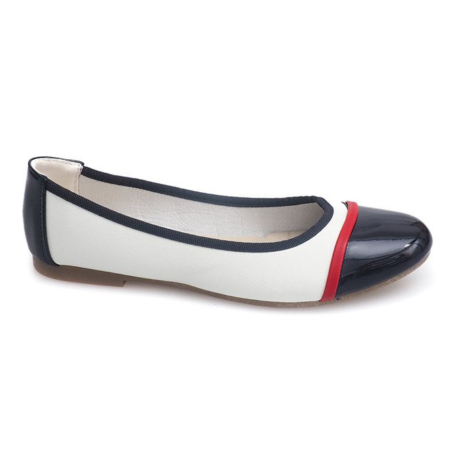 Lakirane balerinke 336 Bijela crno