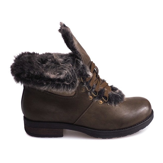 Tople čizme Jodhpur čizme Krzno X467 Zeleno raznobojna zelena