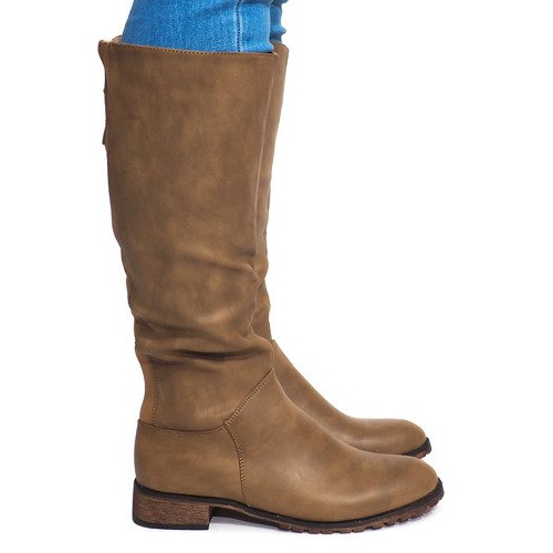 Visoke tople čizme BL2830 kaki zelena