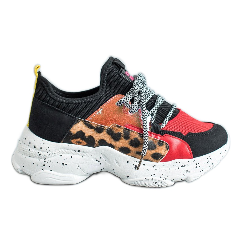 SHELOVET Sportske cipele s leopard printom crvena raznobojna