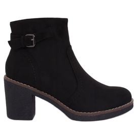 Čizme na gumenoj peti crne 8B855 Crne crna