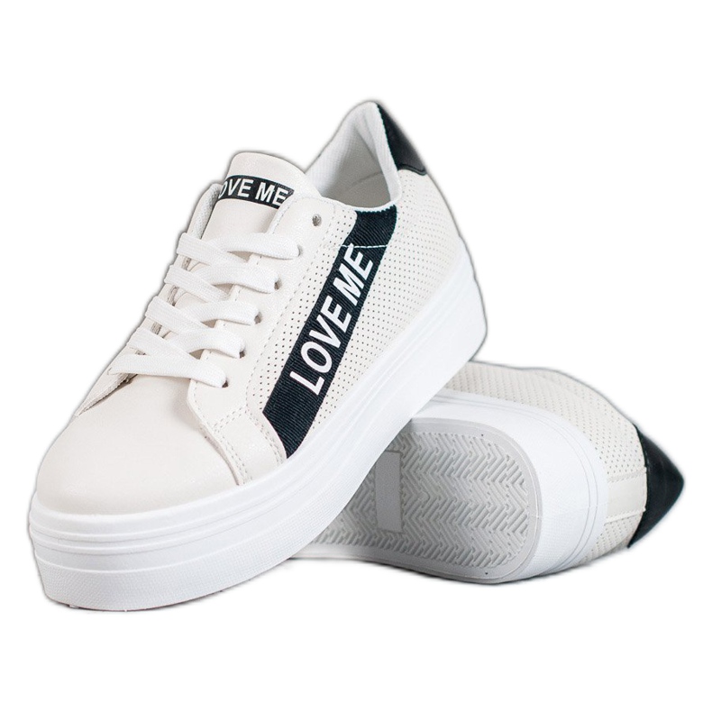 SHELOVET Bijele cipele na platformi bijela