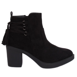 Crne gumene čizme na petu AFM-6139 Crne crna