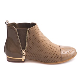 Ažurne čizme 60865-2 Khaki višebojan zelena