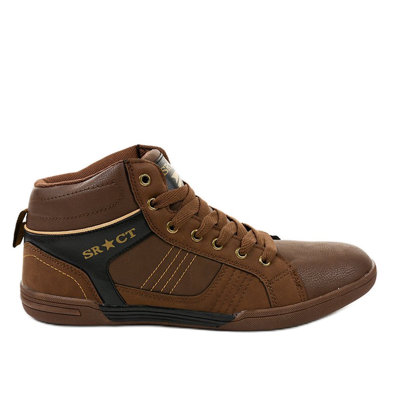 Muške smeđe tenisice na vezanje 15M749 smeđa crno