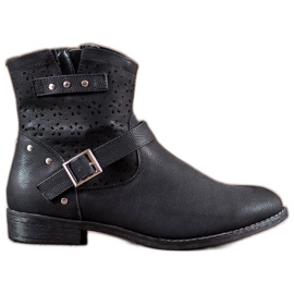 Groto Gogo Ažurne čizme sa kopčom crna