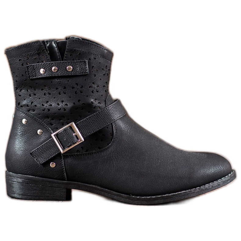 Groto Gogo Ažurne čizme sa kopčom crno