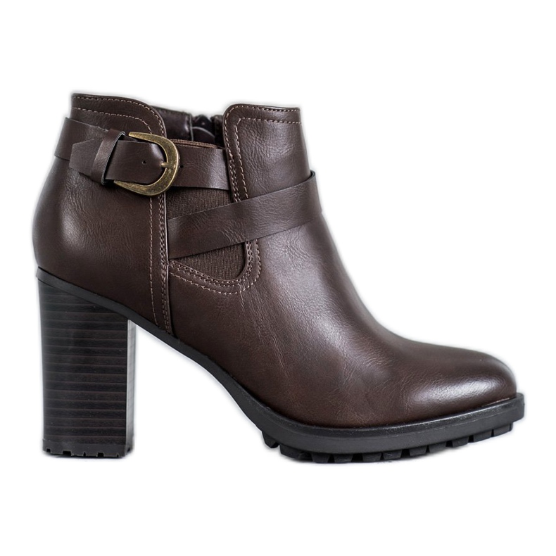 Super Mode Elegantne čizme na postu smeđa